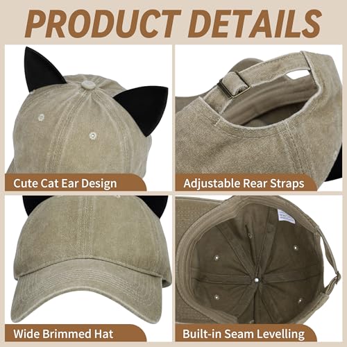 Image of Mens Baseball Cap Baseball Hat Funny Trucker Hats for Men Women Cute Beanie Distressed Cap Ponytail Hat for Women