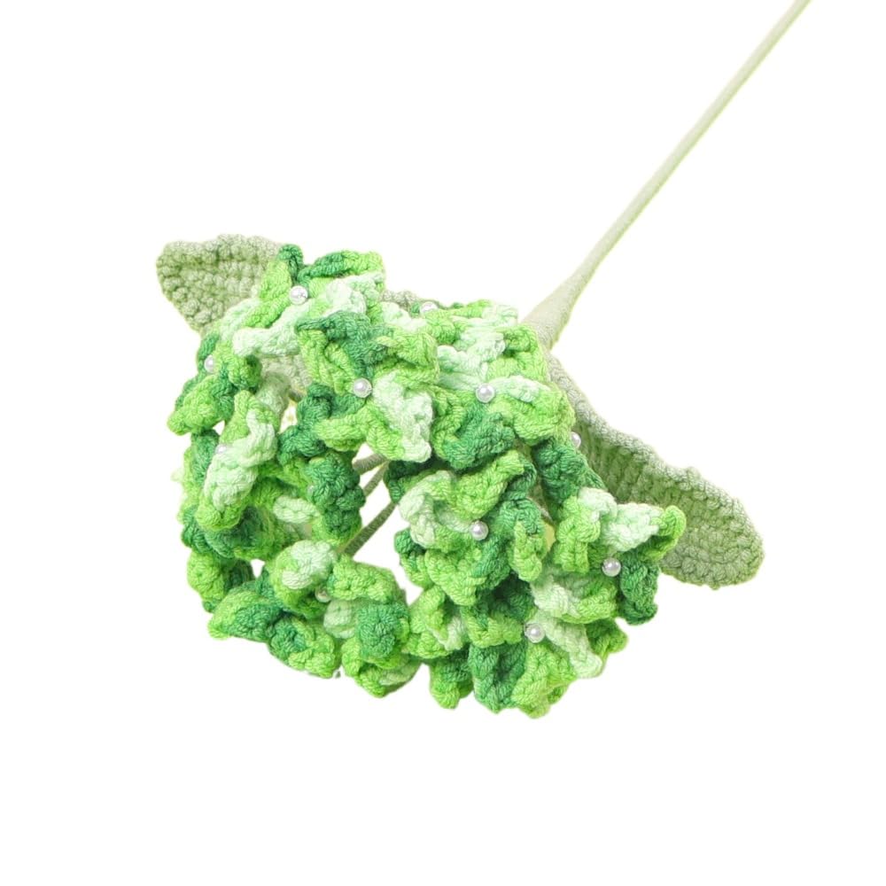 Handmade Crochet Hydrangea Flower Stem for Home Wedding Decor (green)