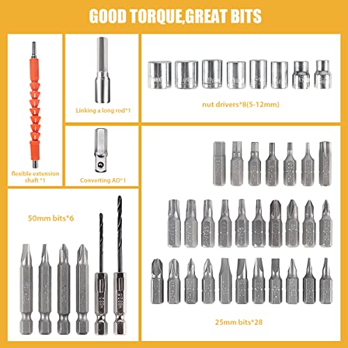 Electric Screwdriver, Rechargeable Cordless Screwdriver With 48Pcs Screwdriver Set, Pivoting Handle&Led Light, Ghavii 3.6V Power Screwdriver With Carrying Case #TOP1