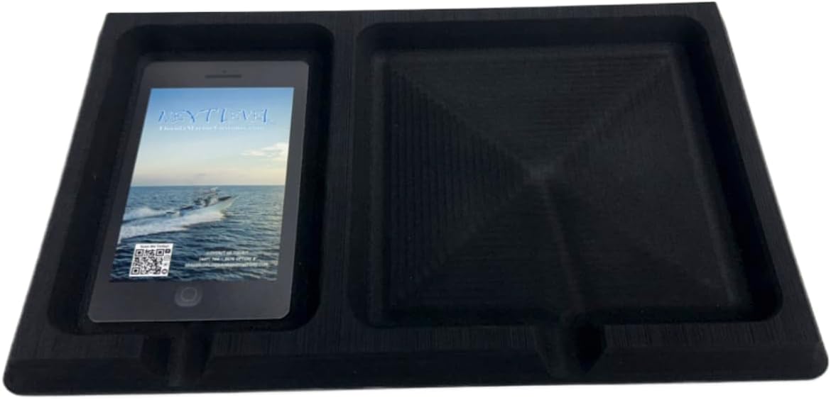 | SeaDek | 20mm Double Dash for Boat | Foam Cell Phone & Accessories Boat Dash | Adhesive Backing | Separate Compartments for Phones & Fishing/Boating Tools | Black