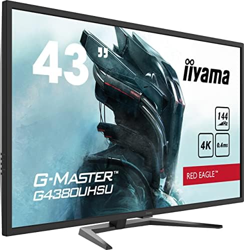 iiyama G-MASTER Red Eagle G4380UHSU-B1 108 cm (43") Gaming Monitor 4K UHD (HDMI, DisplayPort) 0.4ms Response Time, 144Hz, FreeSync Premium, VA LCD, Black