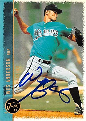 Autograph Warehouse 421056 Wes Anderson Autographed Baseball Card Florida Marlins GCL FT 1999 Just Minors No.2