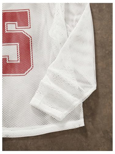 Men's Oversized Jersey Shirt Number Graphic Mesh Tees Crew Neck Long Sleeve Sports T Shirt3