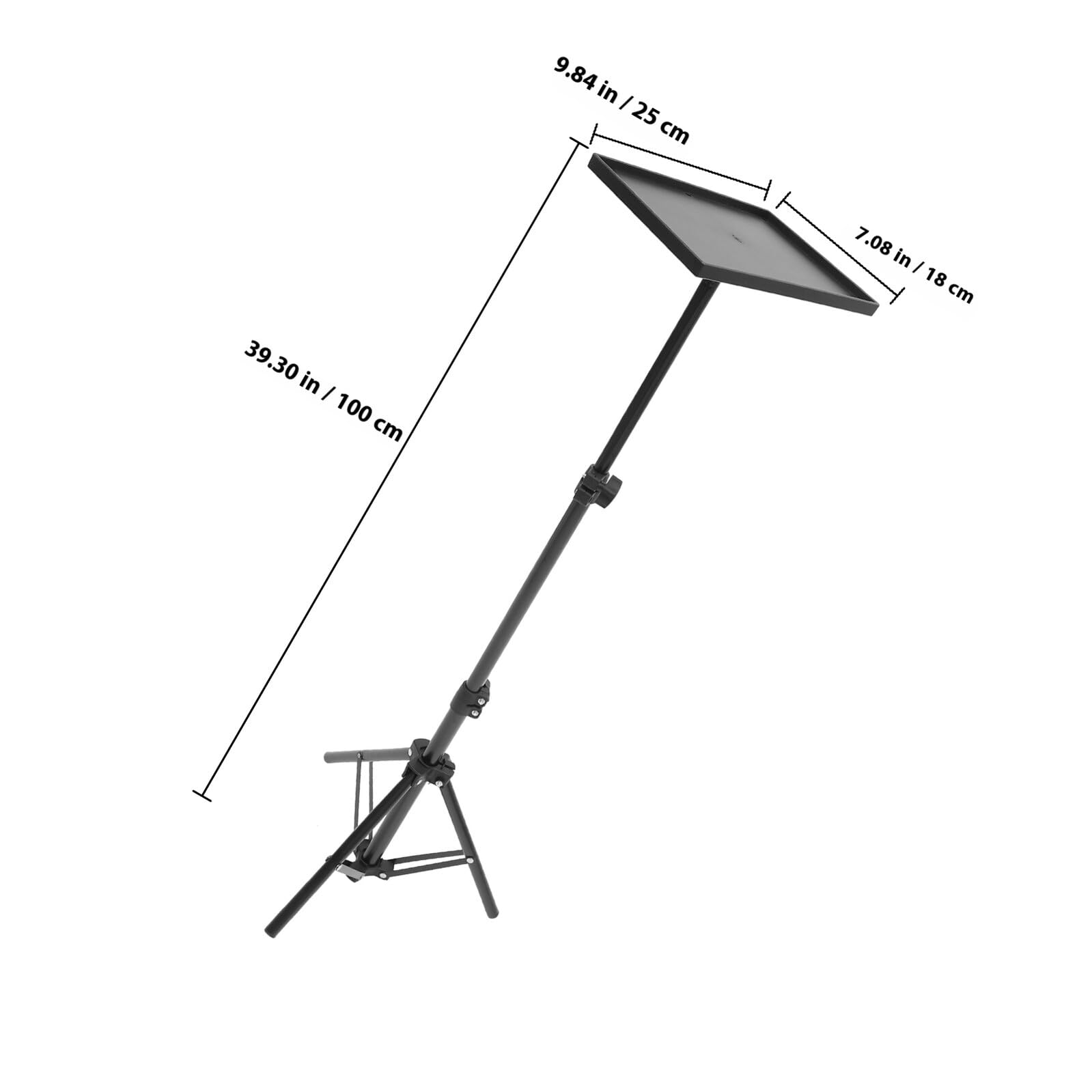 Supporto per Proiettore da Pavimento Pieghevole Nero Connettore 1/4 | Metallo e Abs, Portata 1-2kg, per Business Meeting e Outdoor, Struttura Regolabile per Appoggio Stabile