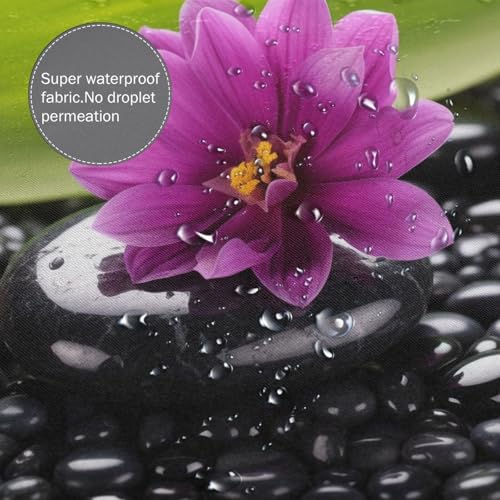 Rideau de douche résistant motif pierre noire et violette - 7