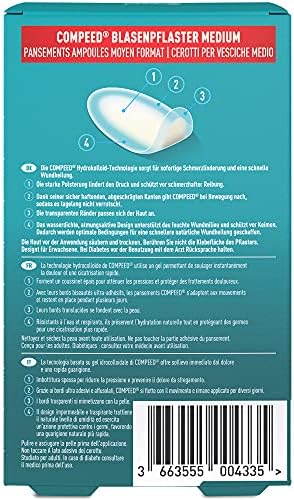 Compeed Plastry na pęcherze średnie opakowanie ekonomiczne - plastry hydrokoloidowe przeciwko pęcherzom na piętach, opakowanie 12 sztuk