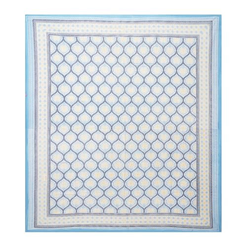 Image of Living Roots Jaipuri Hand Block Print Double Cotton Bedsheet & 2 Pillow Covers, for Mattress Upto 8 inches Thick, No Colour Bleeding, Blue Colour, Super King Size 96 * 104 inches, 150TC (575-C)