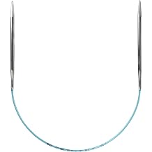 skacel by addi Circular Knitting Needles, 12 Inch 30 cm Turbo Round Plated Brass Knitting Needle Pair with Nylon Cord, 2 mm US Size 0