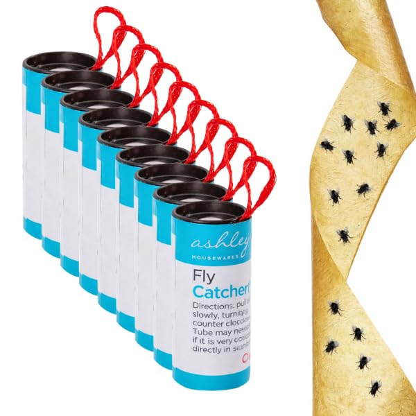 Garden Mile Fly Catcher Sticky Paper 8 Pack – Hanging Fly Trap Glue Strips, Non Toxic Insect Killer for Flies, Wasps & Bugs, Indoor Outdoor Fly Paper Rolls for Home & Garden