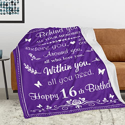 Fouca Sweet 16 Gifts For Girls, 16 Year Old Girl Birthday Gift Ideas, 16Th Birthday Gifts For Girls, Birthday Gifts For 16 Year Old Girls, Sweet 16 Gifts Blanket 60" X 50", Sweet 16 Party Decorations #TOP1