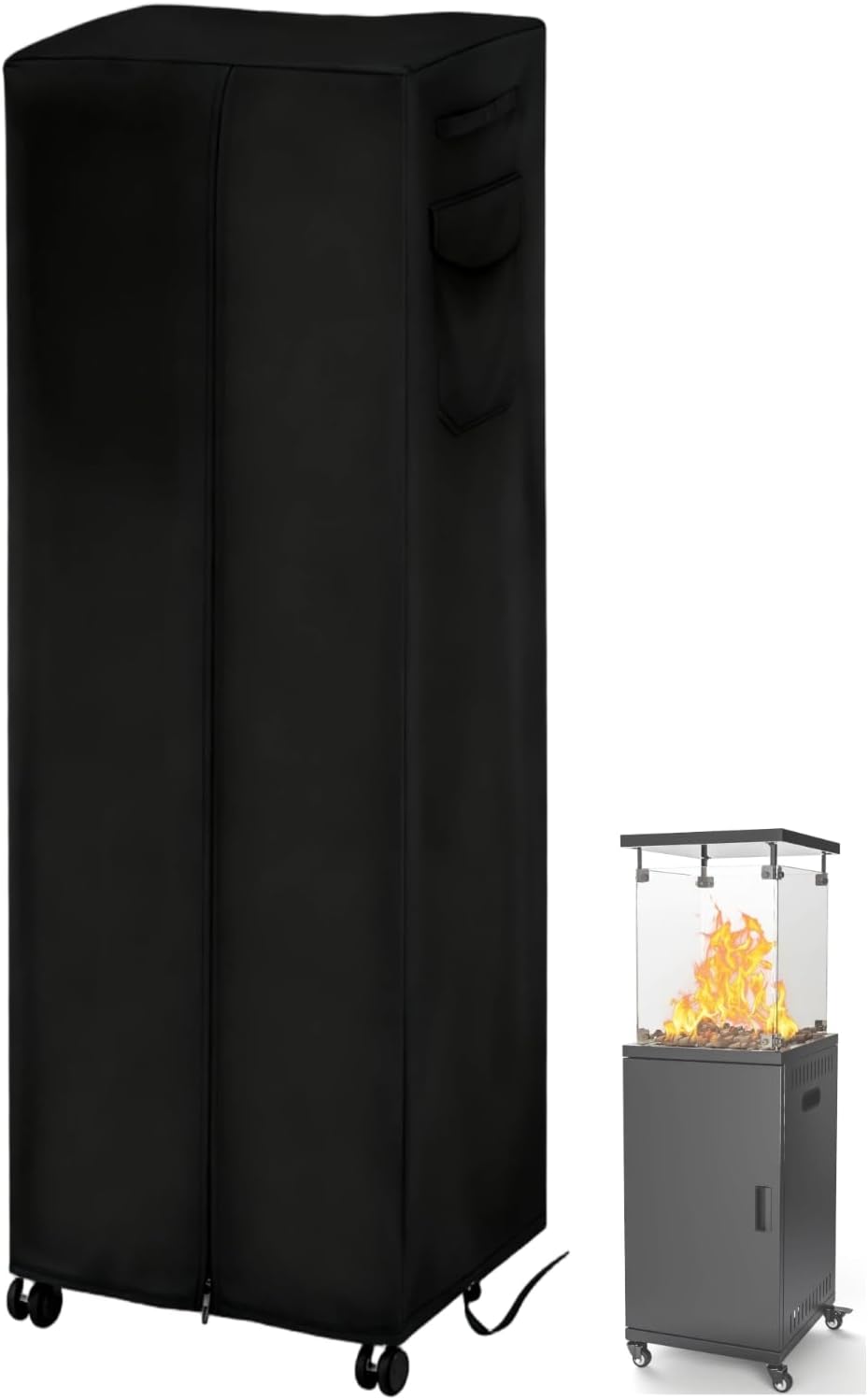 Patio Heater Cover for Pamapic Propane Patio Heaters,Heavy Duty Propane Tank Heater Cover for Outdoor Use,Waterproof Dust covers with Zipper,17"x17"x54"