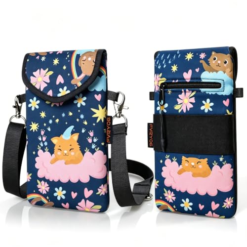 Image of Neoprene Phone Sleeve Pouch Case Bag for Men Women w /Crossbody Strap /Neck Lanyard for iPhone 17 /16 /15 /14 Pro Max, Samsung S25,Pixel 10