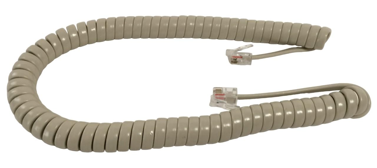 The VoIP Lounge 9 Ft Handset Curly Cord for ITT Cortelco Desk & Wall Phone Ash/Beige/Tan-image-21