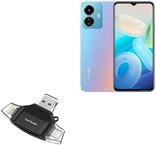 BoxWave Smart Gadget Compatible with vivo Y78+ - AllReader SD Card Reader, microSD Card Reader SD Compact USB for vivo Y78+ - Jet Black