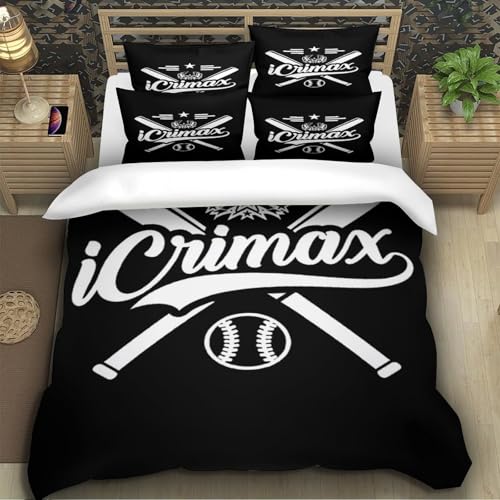 Housse de couette baseball hypoallergénique et résistante 200x200 cm