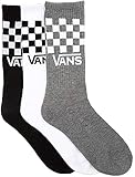 Vans, Men's Crew Socks, 3-Pair Pack (9.5-13, Assorted - Checkered)