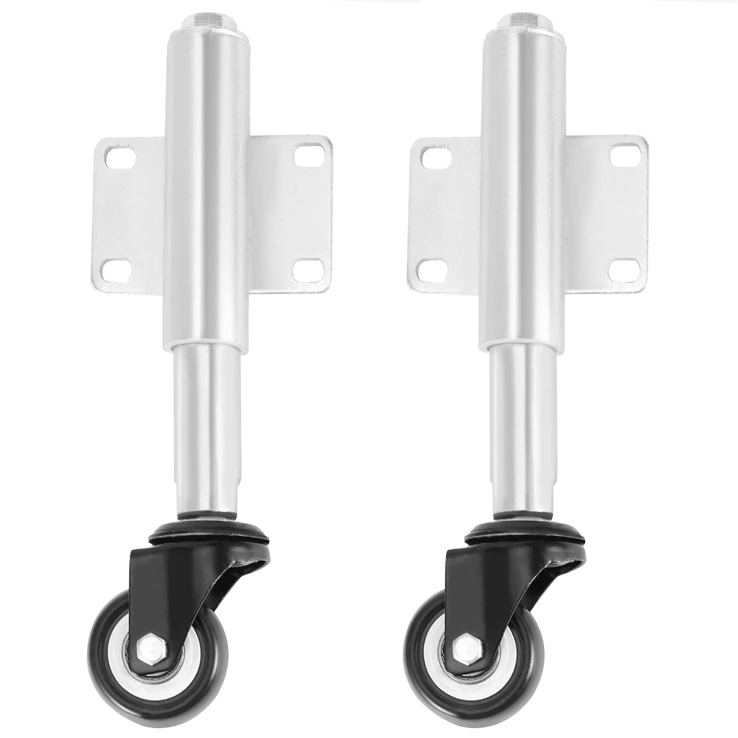 2 Pack 2 Inch PU Gate Wheel, Heavy Duty Spring Loaded Gate Caster, Retractable Swivel Gates Caster for Gate Fence, 110lbs Load Capacity