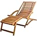 vidaXL Chaise avec Repose-Pieds en Bois d'Acacia Chaise Longue de Jardin