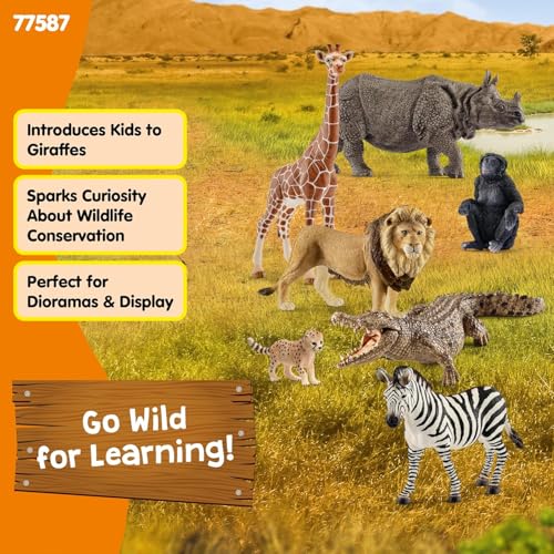 Image of Schleich Wild Life - 7PC African Savannah Animal Toy Bundle - Kids 3+ | 77587