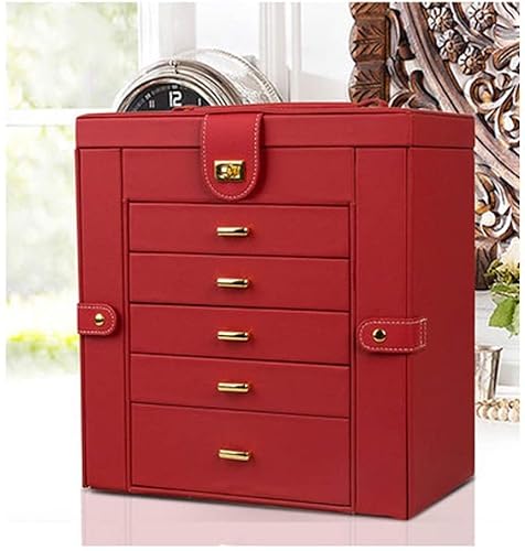 SYXL Caja de joyería de Gran Capacidad, Caja de Almacenamiento de joyería Multifuncional de 6 Manos, Caja de exhibición de joyería de Alta Gama, Caja de Almacenamiento de joyería