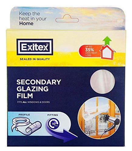 2 Pack of Insulating Film for Windows Transparent Glazing Film 4.5m2 (3m x 1.5m)