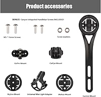 Vista 3 de Integrated Aero Handlebar Out Front Cycling Computer Road Bike Mount Compatible with Garmin, Wahoo, CatEye, and Bryton with GoPro Action Camera and