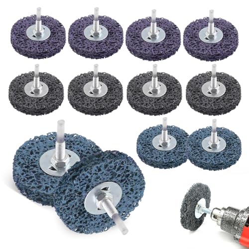 12 Stück CSD Scheibe 50mm CBS Schleifscheibe Set Reinigungsscheibe Grobreinigungsscheibe Schleifscheiben für Winkelschleifer von Farbe Oxidation Reinigen & Entfernen