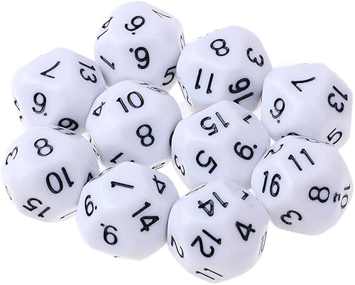 Miniatura 6 de 10 piezas de 16 caras D16 de acrílico Dados de mesa Juego de mesa Accesorios Juguetes para educación o suministros escolares (color  morado)