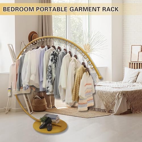 Présentoir à vêtements commercial rond doré avec structure robuste - 3