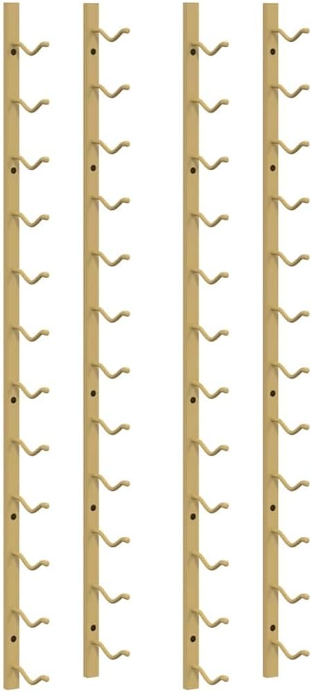 vidaXL Wall-Mounted Iron Wine Rack in Gold Finish - Can Hold 12 Bottles