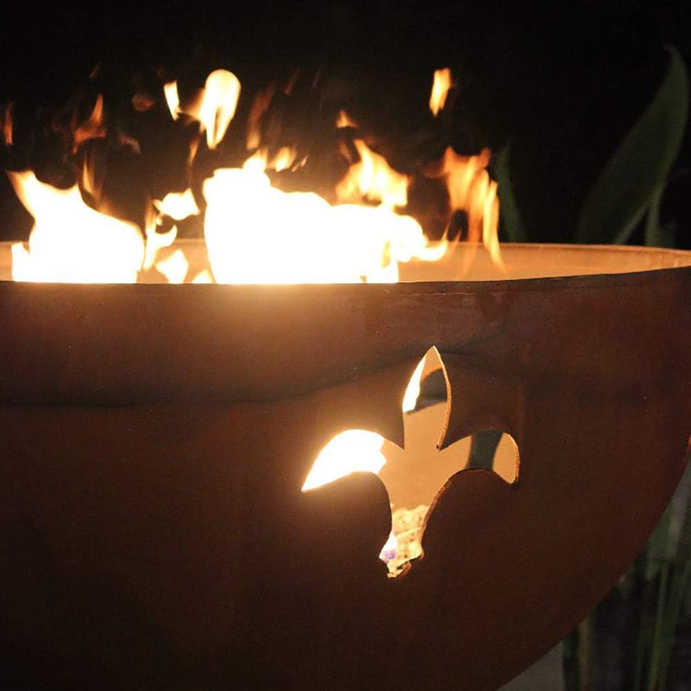 Fire Pit Art Fleur De Lis-FPA-MLS120-LP-AWEIS Fire Pit LP, Metal