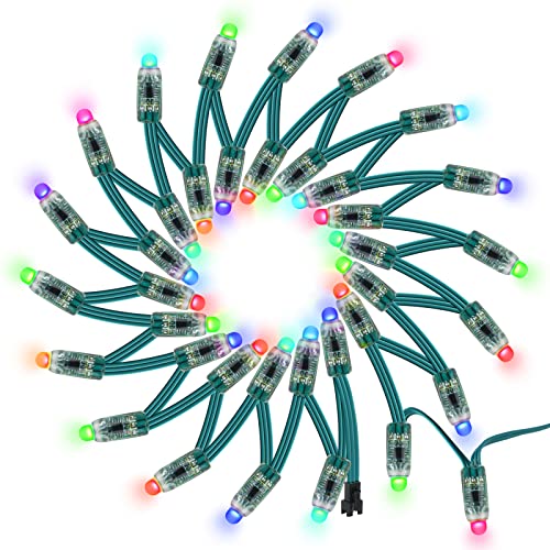 Image of BTF-LIGHTING WS2811 12mm DC12V RGB LED Pixel String Light 50 pcs IP68