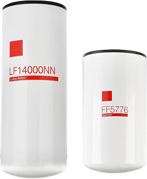 LF14000NN FF5776 Filter Kit wth Lube Filter, Fuel Filter and Fuel Water Separator Filter Fits for Cummins Fits for Fleetguard, Set of 2