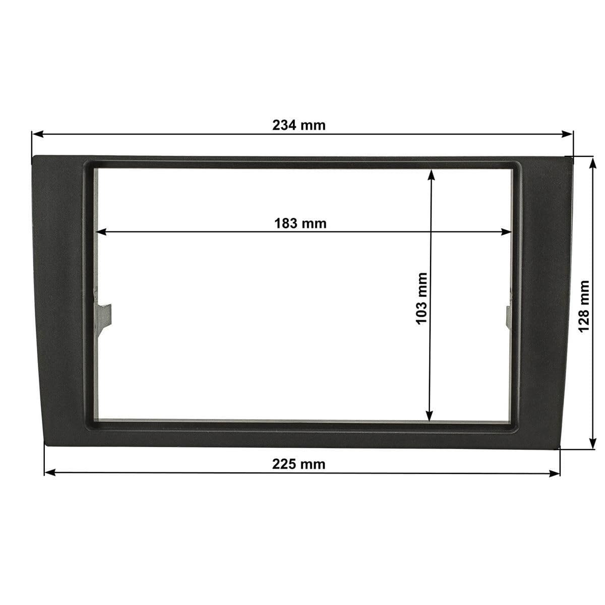 tomzz Audio 2403-043 Doppel DIN Radioblende kompatibel mit Audi A4 B7 8E 8H Seat Exeo 3R 3RN schwarz