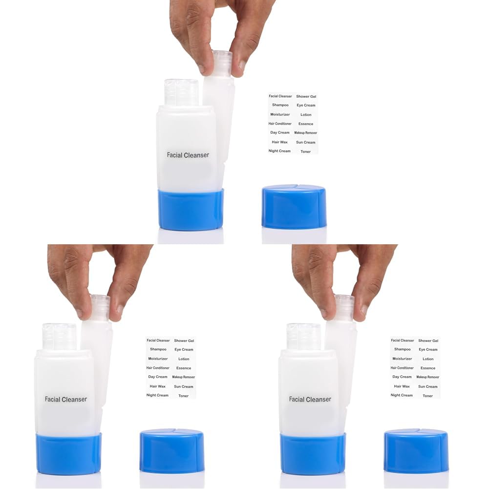 Plain 5 Cms Refillable Shampoo Cream Lotion Storage Plastic Container Bottle (Blue, Pack of 3)-image-35