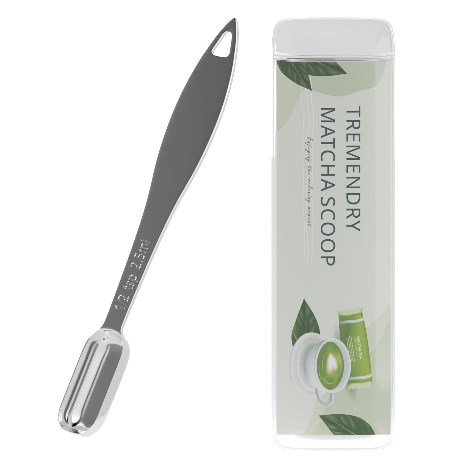 TREMENDRY 1g (1/2tsp|2.5ml) Matcha Scoop, Stainless Steel Measuring Spoon for Matcha Tea Powder