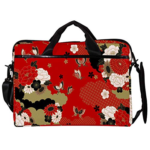 Maletín de portátil de 14 a 15 pulgadas floral con asa bandolera