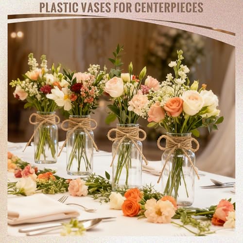 Pots Mason pour centres de table et souvenirs fleuris transparents - 5