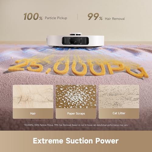 Image of DREAME D30 Ultra Robot Vacuum and Mop, 25,000Pa Powerful Suction, All-in-One Base Station with 100 Days Auto-Empty, MopExtend Tech for Edge Cleaning, Smart Obstacle Avoidance, White