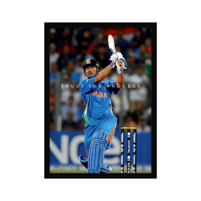 Image of CodersParadise inchTrust The Process inch Cricket Legend Poster Frame | Premium A4 Motivational Wall Art for Bedroom, Office & Gaming Setup | Inspiring Sports Decor for Players, Fans & High-Achievers