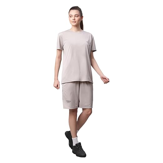 Vimal Jonnney Dryfit Lycra Solid Tracksuit Co-ord Set for Women-DRYFIT_T_D11_002-P