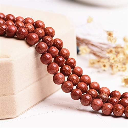 Calvas Fashion Golden Sand Stone Loose Beads Brown Goldstone Beads 2/4/6/8/10/12/14/16mm for Jewelry Making Cordon Calvas - (Item Diameter: 14mm)