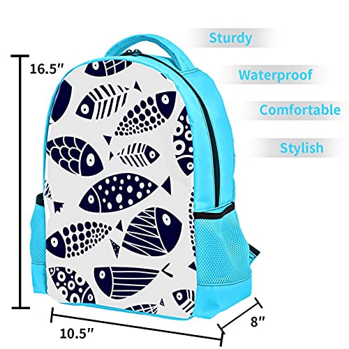 Sac à dos écolier sirène garçon bleu vert cartable primaire - 3
