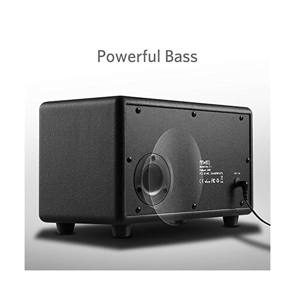 Home Speaker with Premium Audio | Rich Bass, Rotary Dial for Volume Control | Toggle Switch, Wireless Bluetooth & 3.5mm Aux Input for Turntable | Record Player, AC Powered (Upgraded Version) - Image 5