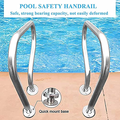 Corrimão Corrimão de piscina em aço inoxidável 304 com base de montagem rápida Corrimão de segurança
