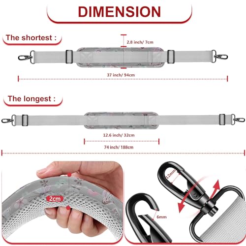 Image of ZINZ 74 inch Shoulder Strap with Fixed Pad and Dual Balanced Buckles,Butterfly