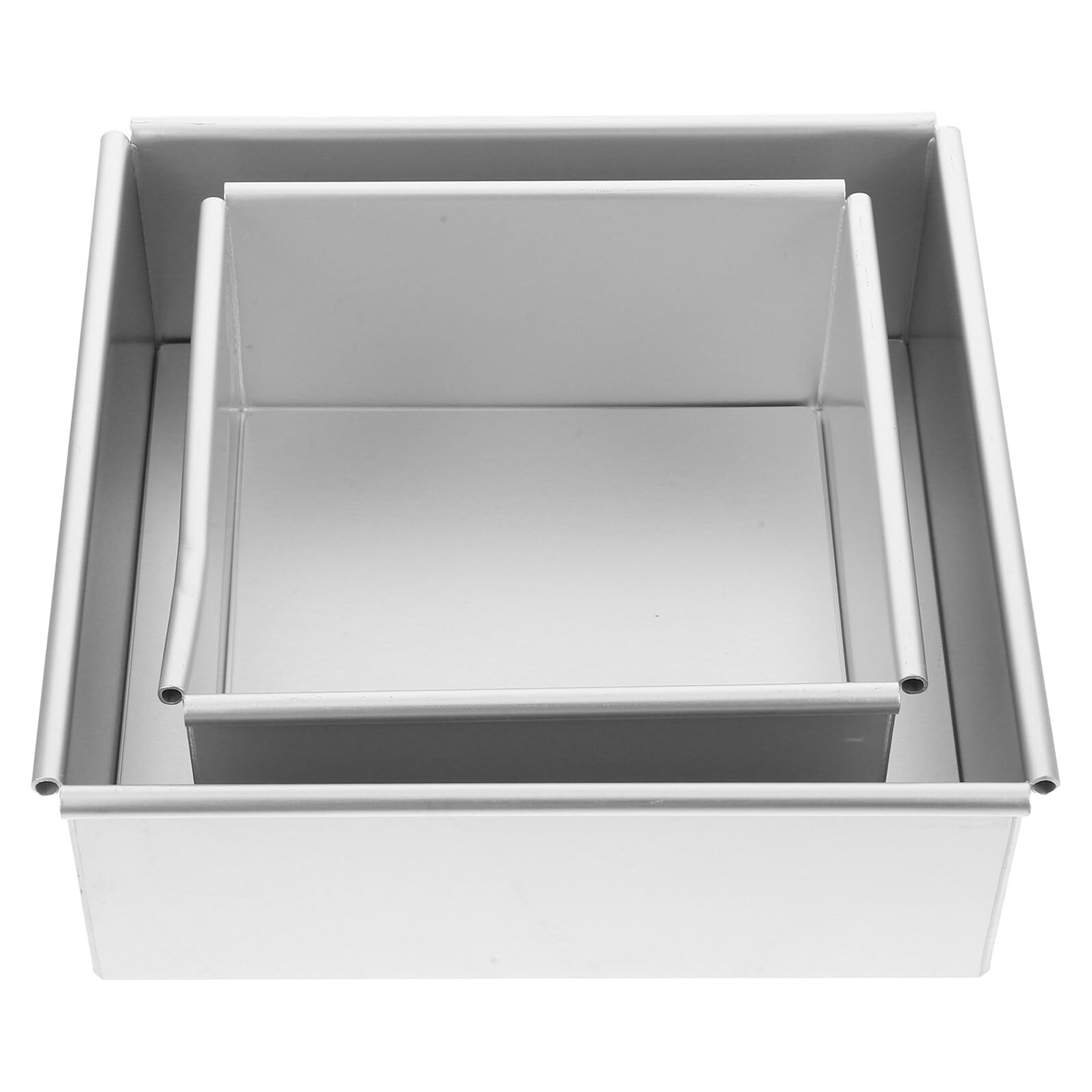 2 piezas Molde Desmontable Cuadrado para Pasteles de Aluminio Anodizado Molde para Bizcochos Chiffon y Mousse Resistente y Fácil de Limpiar para Repostería Doméstica