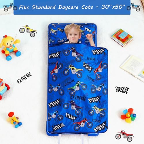 Image of Lasoftan Toddler Nap Mat with Pillow and Blanket, Extra Large Rolled Napping Mats,Slumber Bags for Boys Girls,Kids Sleeping Bag for Daycare, Preschool Travel Camping