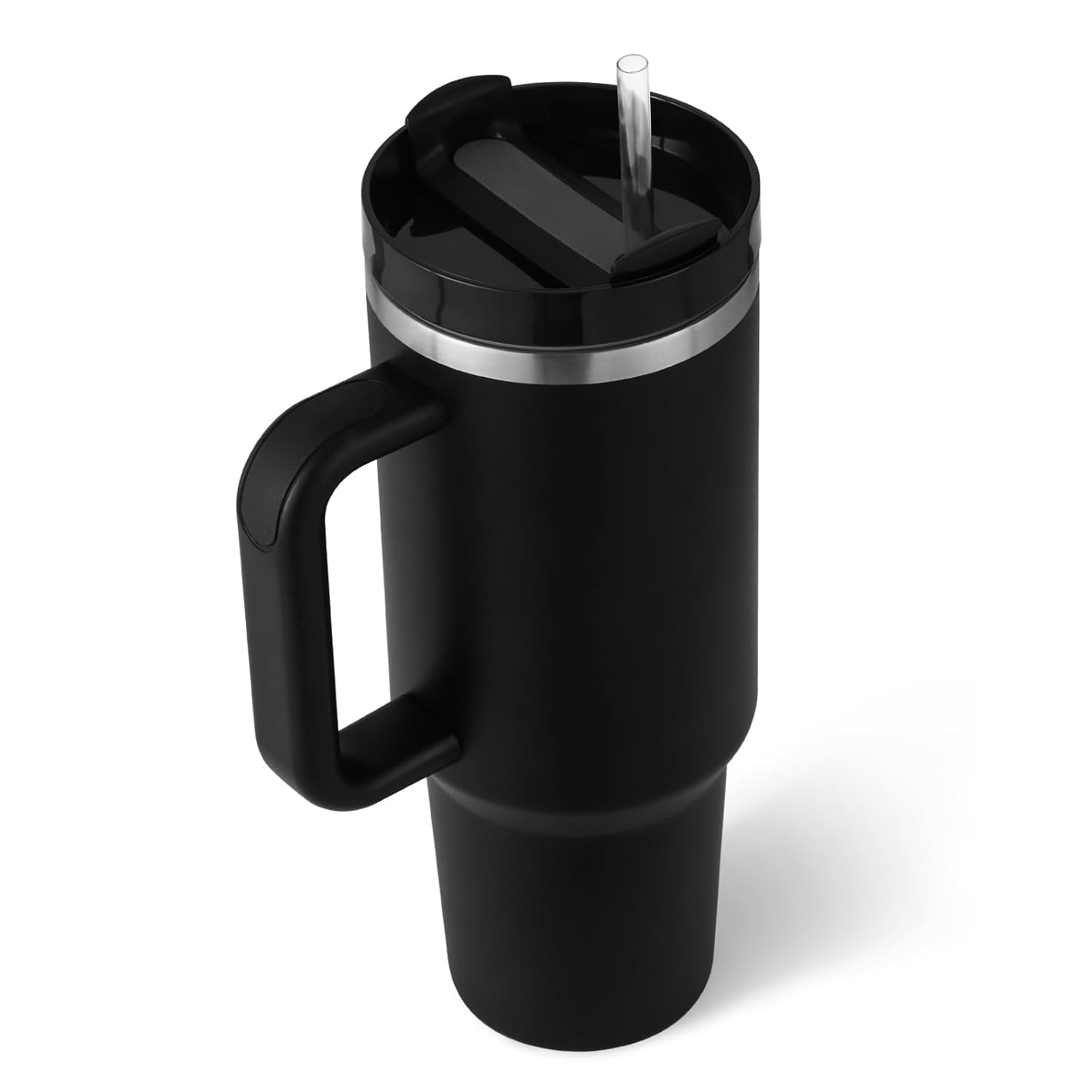 40 oz Tumbler with Handle Straw Insulated, Stainless Steel Leak Proof Vacuum Coffee Cup Tumbler with Lid Gifts for Friends Family Suitable for Car Gym Office Travel, Black 40 oz Tumbler with Handle Straw Insulated, Stainless Steel Leak Proof Vacuum Coffee Cup Tumbler with Lid Gifts for Friends Family Suitable for Car Gym Office Travel, Black