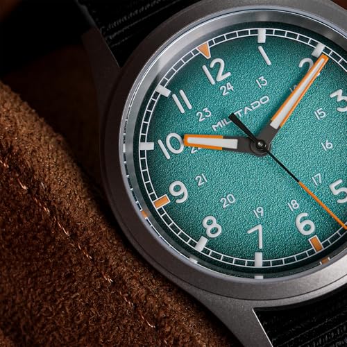Image of Militado ML05 38mm VH31 Quartz Watch - Domed Sapphire Crystal Field Watch C3 Super Luminous Retro Sweep Wrist Watch for Men 100M Waterproof